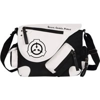 SCP Schoolbag Anime Special Containt Procedures Cosplay PU LEATHER Messenger Bag Men Women Shoulder Bags
