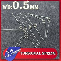 Wire Diameter 0.5mm 304 Stainless Steel Small Torsion Spring Torsion Hairpin Spring V-shaped Customizable 60/90/120/180 Degree