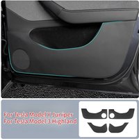 For Tesla Model 3 Y Juniper 2025 Car Door Anti Kick Pads Leather Door Panel Protective Pad Sticker Anti Dirt Mat Accessories