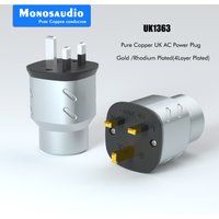 Monosaudio pure copper UK Power Plug 13A UK Ireland UK1363 Gold/Rhodium Plated Connector for Audio DIY Mains Power Cable