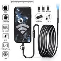New 7mm Endoscope Camera 1080P HD USB Endoscope With 6 LED 1/2/5/10M Flexible Cable Waterproof Inspection Borescope For Android