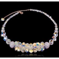 Fashion Shiny Crystal Transparent Beads Necklace Chain Necklaces for Women Girls New Trend Party Gifts Jewelry