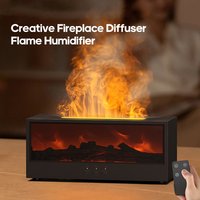 New Creative Fireplace Aromatherapy 150 Waterless Auto Off Colorful Flame Aerial Humidifier with a gift for remote home bedrooms