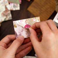 40Pcs seal stickers vintage town Mail Material Envelope Paper Decorative Supplies Scrapbooking Mini Envelopes +2Sheets