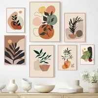 Minimalist Canvas Posters Boho Plant Leaf Abstract Line Plant Flower Prints Picture Fashion Wall Art Home Living Room Decor