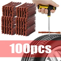 Universal Car Bike Motorcycle Tire Repair Kit - Pro Tubeless Puncture Fix Set w/Studding Tool & Strips Glue Free All Vehicles