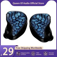 New QoA & Celest Wyvern Blue Headphones 10mm LCP Dynamic Driver Monitor In Ear Earphones IEMs HiFi Cable Headest Wire Earbuds