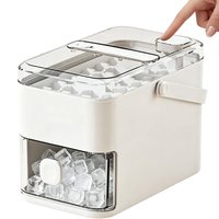 56-Cavity Double Layer Ice Tray Reusable with Press Lid and Storage Box for Whiskey Cocktails Coffee, RV Camping Picnics