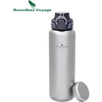 Boundless Voyage Titanium Water Bottle 1.2L Wide Mouth Flask Bottle Portable Water Canteen for Backpacking Gym Daily Use Ti3019D