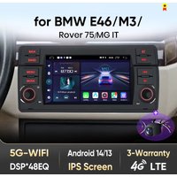 Radio samochodowe do BMW E46 M3 Rover 75 z bezprzewodowym CarPlay, Android Auto, inteligentnym systemem, ekranem dotykowym IPS, DSP, nawigacją GPS, WiFi, DAB+, RDS, FM/RAM, BT, SWC, Plug and Play,