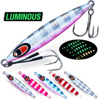 Luminous Jig Fishing Bait 10g-60g Jigging Lures Artificial Hard Bait Metal Casting Lure with Sharp Hook Wobbler for Bass Fishing