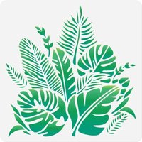 Palm Tropical Leaves Wall Stencil Template 11.8 x 11.8 Inch Reusable for Painting on Wood Wall Floor Fabric Glass Furniture