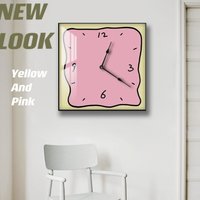 Home fashion wall clock Korean graffiti cartoon art mute clock table painting block meter box wall clock