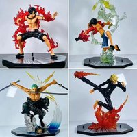 New One Piece Anime Figure Fire Fist Luffy Ace Sanji Battle Model Dolls PVC sabo Action Figurine Zoro Ghost Three-Knife Toys