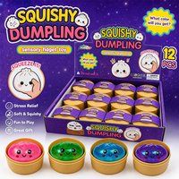 New Realistic Giant cute bun Dumpling Squeeze Toy with Bamboo Steamer Ball Decompression Fidget Toy Creative Funny Gift