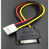 Cable SATA 15Pin Male to 4Pin Female FDD Floppy Adapter Hard Drive Power Cables Cord 20cm D Port Small 4pin to SATA Power Cable