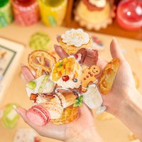 20pcs/pack Kawaii Gourmet Dessert PET Stickers DIY Scrapbook Decor Journal Supplies Aesthetics Stationery Stickers