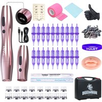 Mast P20 Wireless Tattoo Machine Full Kit 2.5mm Stroke Permanent Makeup Pen 1000mAh Battery 122g Lightweight Design for PMU Work