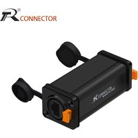 Boîtier en alliage d'aluminium/plastique, coupleur femelle RJ45, adaptateur droit, connecteur Ethernet, étanche IP65, montage sur panneau, 1 pièce
