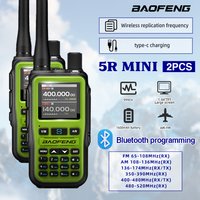 2PCS Baofeng UV-5R Mini Dual PTT Walkie Talkie Dual-Band VHF/UHF USB-C Charging Amateur Radio For Hotel Security Camp