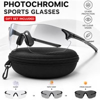 AliExpress NONE Photochromic Cycling Glasses Men Women UV400 Sports Sunglasses Lightweight Rimless Outdoor Running Hiking Glasses with Case