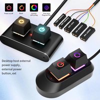 RGB LED Lights Computer Desktop Switch 2M PC Motherboard External Start Power On/Off And Reset Button Extension Cable Key Switch