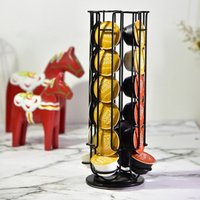 Coffee Pod Holder For Dolce Gusto Capsule Holder 24 Pcs Chrome Plating Rotatable Display Capsule Rack Stand Storage Shelves