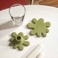 Boowan Nicole Splash Concrete Candlestick Holder and Coaster Mold DIY Irregular Silicone Molds for Cement Handmade Jesmonite Mou