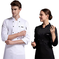 Summer Restaurant Kitchen Chef Black White Uniform Breathable Mesh Work Clothes Short/Long Sleeve Cooking Button Shirt Clothes