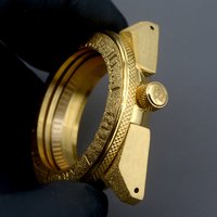 Mod Samurai Gold Grit Nail Sand Effect Watch Case Sapphire Glass 100M Fit NH34 7s26 4R35 4R36 NH35 NH36 For King Samurai Series