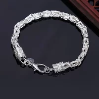 925 Sterling Silver Chain Exquisite Twisted Bracelet Fashion Charm Chain Women Men Solid Wedding Cute Simple Models Jewelry