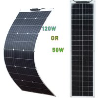 Solar Panel Battery Charger 50W 120W 12V Flexible Solar Panel 18V Photovoltaic Mono Module for Caravan Home Roof Car Motorhome