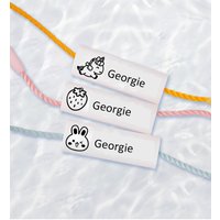 Customized Name Ring Pendant For Kids Baby Shoes Schoolbag Cup Clothes Name Stickers Waterproof Hang Tag Rope Name Circle Label