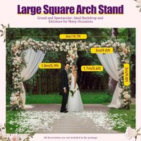 3x6m Heavy Duty Wedding Backdrop Stand, Adjustable Flower Stand, Galvanized Iron Frame for Wedding Birthday Party Banquet Decor