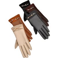 AliExpress LAOVCE Winter Women Suede Leather Plus Velvet Keep Warm Chain Gloves Fashion Elegant Touch Screen Soft Drive Cycling Windproof Mittens
