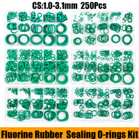 FKM O-ring Green Fluororubber Rubber Sealing Gasket O Ring CS1.5/2.0/2.4/3.1mm Oil Resistant Acid Alkali Resistant O-Ring Kit