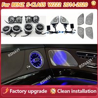 7/64 Color LED Ambient Light Turbo Vent For Mercedes-Benz S-Class W222 S320 S350 S400 S450 Accessory 4D Rotating Treble Speaker