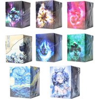 100+ BASIC LANDS Plastic Trading Card Box Holds Double-Sleeved Cards TCG/CCG Storage Card Deck Case for MTG/YGO With Two Divider