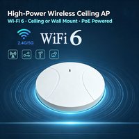 WiFi6 Ceiling AP 3000Mbps Gigabit POE RJ45 Wireless Indoor Access Point 2.4 & 5G Wall Mounted WiFi Repeater Cover Roaming