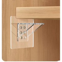 No-Drill Adhesive Shelf Brackets Heavy Duty Strong Hold Plastic Wall-Mounted Brackets for Kitchen Bathroom Utility Hooks