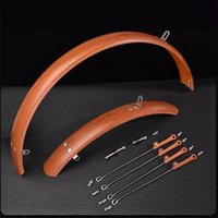 2pcs/set Aesthetic Appeal Retro Mudguard Vintage Look For Folding Bikes Durable MaterialCrafted Butterfly brake 16 in brown