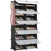 Schoenenopberger, 40 paar, 2 x 10-laags schoenenkast, kast met deur, schoenendozen, voor entree woonkamer slaapkamer