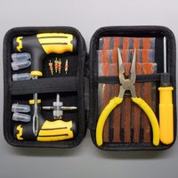 Kit de réparation de pneus universel multifonction avec pinces, outils de valve et étui de rangement pour réparation sur le côté de la route de voiture, moto, vélo