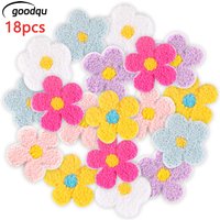 18pcs Chenille Flower lot Cute Embroidered Fabric Patches For Clothing Ironing On Sew Mochila Parches Kids Girls Applique Jacket