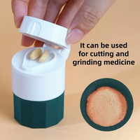 4-in-1 Pill Cutter and Grinder Set with Storage Box. Splits Pills & Grinds to Powder for Home, Travel, or Pet Use