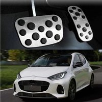 For Mazda 2 Hybrid 2022 2024 Accessories Car Accelerator Pedal Brake Foot No Drill Cover Anti Skid Auto Aluminium Alloy Guards
