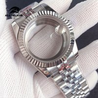 Matelion Silver 36mm 39mm Fluted Curved Watch Case for NH34 NH35 NH36 NH38 NH39 NH70 NH72 ETA2824 PT5000 Jubilee Bracelet