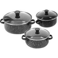 Enamel Soup Pot Set for Cooking Noodles and Soup, Home Kitchen Utensils, Double Ear Enamel Stock Pot