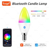 COOLO Tuya Smart Life E14 Bluetooth Smart Candelabra Light Bulbs 5W RGB+CW LED Lamp AC 220V-240V Dimmable Crystal Group Lamps