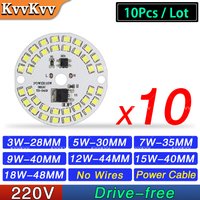 10Pcs AC220V High Brightness LED Bulb PCB Light Board 3W 5W 7W 9W 12W 15W 18W Drive Free For DIY Downlight Ceiling Lamp Source